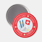 Swiss Travel Souvenir Red Refkoelkast Magnet Magneet (Voorkant / Achterkant)