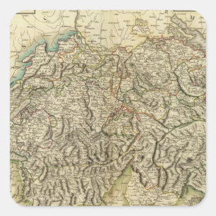 Swisserland - Zwitserland Atlas Map Vierkante Sticker