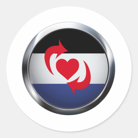 SWITCH PRIDE MEDALLION RONDE STICKER (Voorkant)