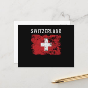Switzerland Flag Distressed - Swiss Flag Briefkaart