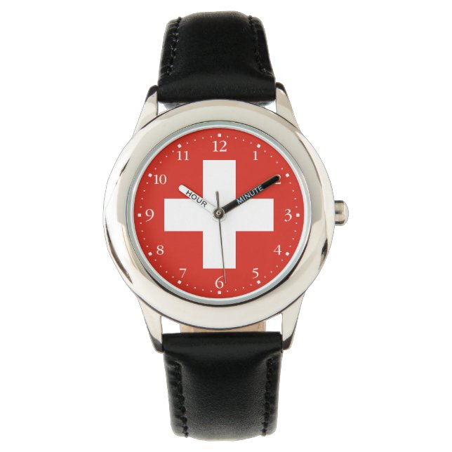 Switzerland Flag Horloge (Voorkant)