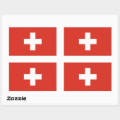 Switzerland Flag Rechthoekige Sticker (Vel)