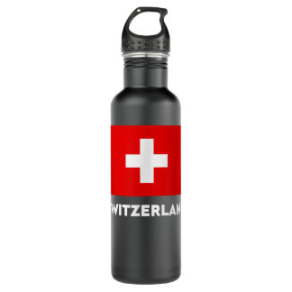 Switzerland Flag Suisse Swiss Schweiz White Red   Waterfles