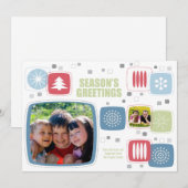 Swizzle Stick Carte photo de Noël personnalisée da (Devant / Derrière)