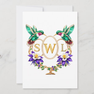 SWL Kolibrie Huwelijk Elke Letters Aangepast Kaart