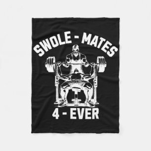 Swole-mates 4-ever Funny Gym Partner Lifting Fleece Deken