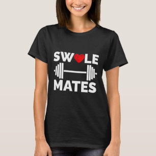 Swole Mates Matching Koppels Workout Gym Partner V T-shirt
