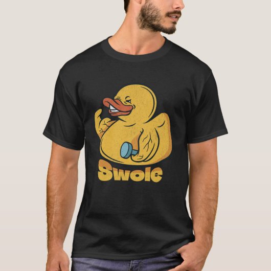 Swole Rubber Duck Body Builder Weight Training Gym T-shirt (Voorkant)