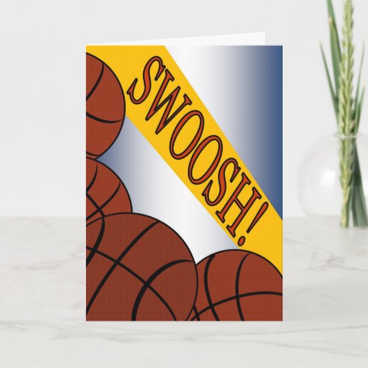 Swoosh! Het Succes Congrats van het basketbal Kaart (Voorkant)