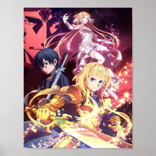 Sword Art Online Kirito Alice Asuna Poster (Voorkant)