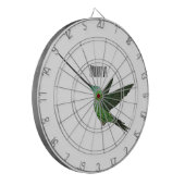 Sword-bulgvogel cartoon illustratie dartbord (Voorkant Links)