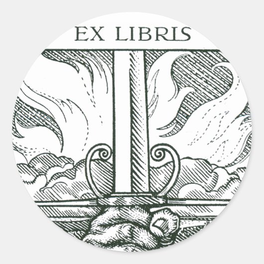 Sword & Flame Ronde Sticker (Voorkant)