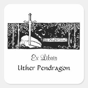 Sword in de steen vierkante sticker