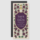 Sword & Schilder Medieval Fantasy Sparen de Datum Magnetische Uitnodiging (Voorkant / Achterkant)