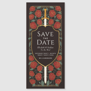 Sword & Schilder Medieval Fantasy Sparen de Datum Magnetische Uitnodiging