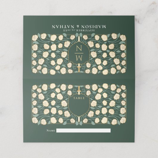 Sword & Shield Medieval Fantasy Monogram Weddensch (Buitenkant ongevouwen)