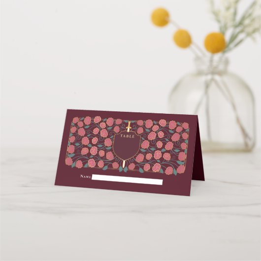 Sword & Shield Medieval Fantasy Monogram Weddensch (Voorkant)