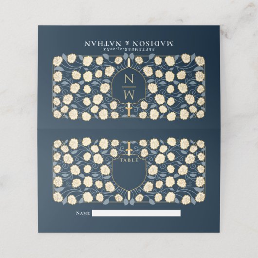 Sword & Shield Medieval Fantasy Monogram Weddensch (Buitenkant ongevouwen)