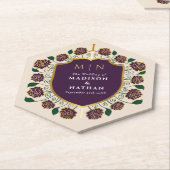 Sword & Shield Medieval Fantasy Monogram Weddensch Kartonnen Onderzetters (Schuin)