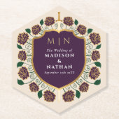 Sword & Shield Medieval Fantasy Monogram Weddensch Kartonnen Onderzetters (Voorkant)