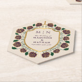 Sword & Shield Medieval Fantasy Monogram Weddensch Kartonnen Onderzetters (Schuin)