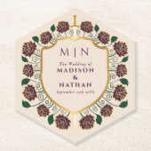 Sword & Shield Medieval Fantasy Monogram Weddensch Kartonnen Onderzetters (Voorkant)