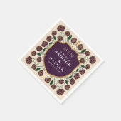 Sword & Shield Medieval Fantasy Monogram Weddensch Servet (Hoek)