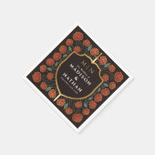 Sword & Shield Medieval Fantasy Monogram Weddensch Servet (Hoek)