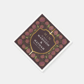 Sword & Shield Medieval Fantasy Monogram Weddensch Servet (Hoek)