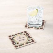 Sword & Shield Medieval Fantasy Monogram Weddensch Vierkante Kartonnen Onderzetter (Insitu)