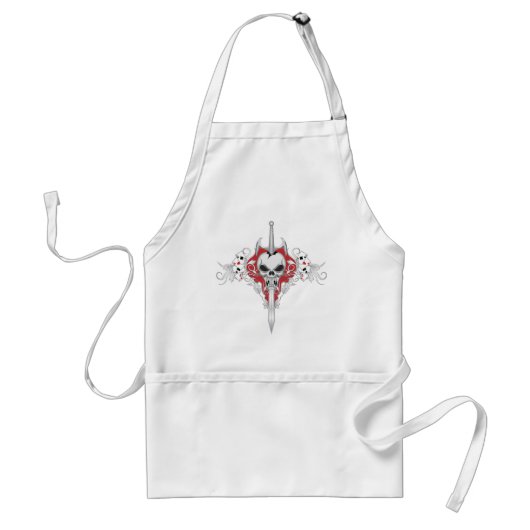 Sword Skull - RED Standaard Schort (Voorkant)