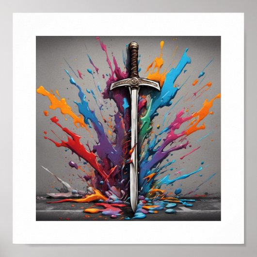 Sword Striking Ground Poster (Voorkant)