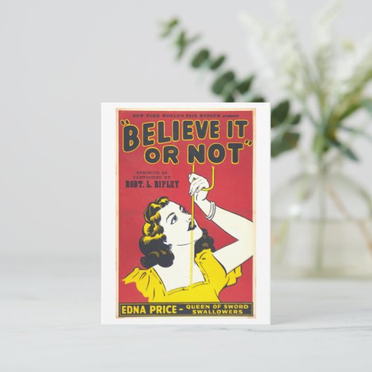 Sword Swallower Advertentie Briefkaart (Staand voorkant)