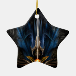 Sword van lichte fractale kunst keramisch ornament