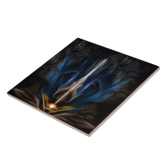 Sword van lichte fractale kunst tegeltje (Zijkant)