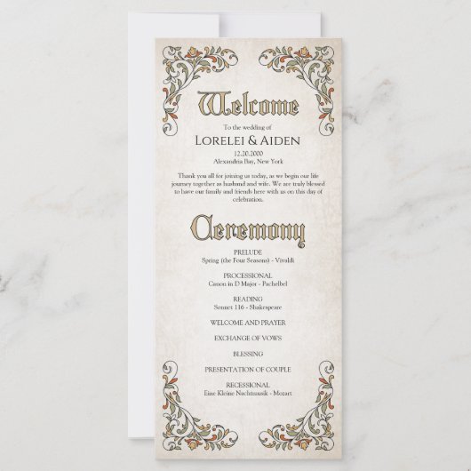 Swords Gamer Fantasy Wedding Programma (Voorkant)