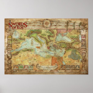 Swords of Kos: Mediterranean Campaign Map Poster