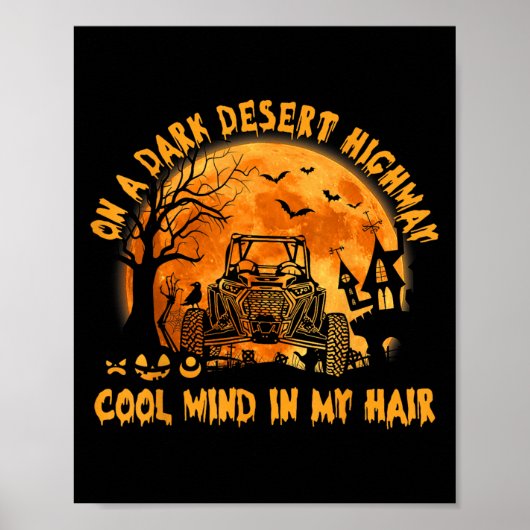 Sxs Utv Dark Desert Highway Cool Mind Halloween Ri Poster (Voorkant)