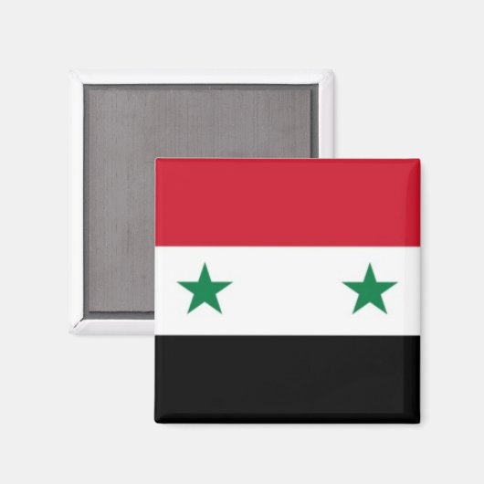 SY001 Syrian FLAG Syria, Fridge Magneet (Voorkant / Achterkant)