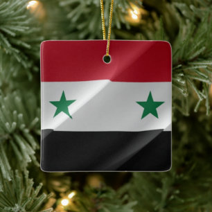 SY002 met Syrische FLAG Syrië, Keramisch Ornament