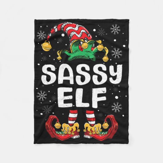 Sy Elf Familie Matching Kerstmis Grappig Fleece Deken (Voorkant)