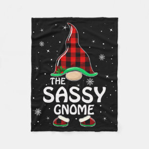 Sy Gnome Buffalo Plaid Matching Familie Kerst P Fleece Deken