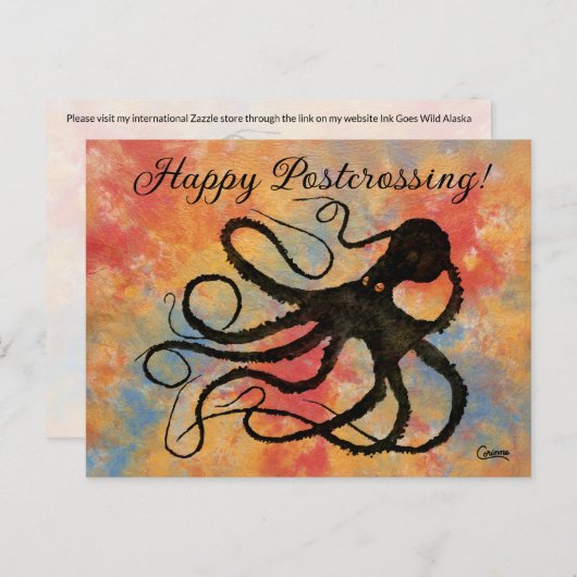 Sybille's Postcrossing Octopus - Briefkaart (Voorkant / Achterkant)