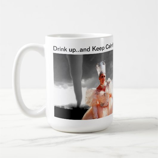 Sybil's 'Drink omhoog'...en de "Keep Calm"-Mok. Koffiemok (Links)