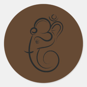 Sybol Ganesha Meditation Spiritueel India Ronde Sticker