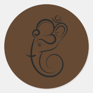 Sybol Ganesha Meditation Spiritueel India Ronde Sticker