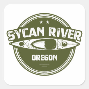 Sycan River Oregon Kayaking Vierkante Sticker