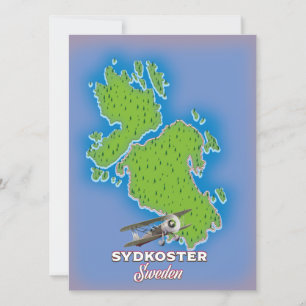 Sydkoster Zweedse kaart reisposter.
