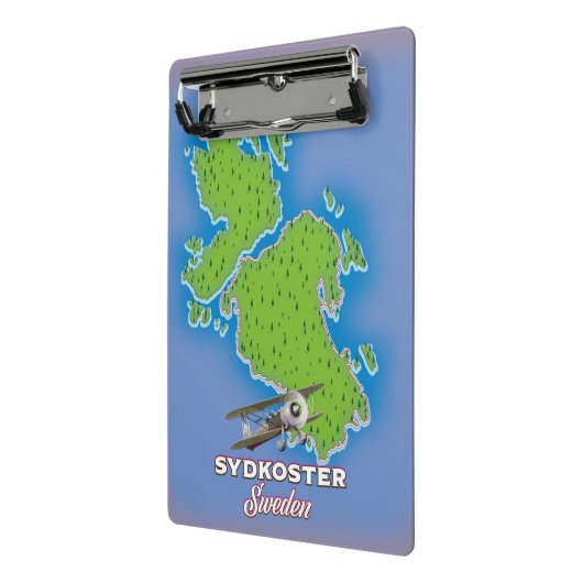 Sydkoster Zweedse kaart reisposter. Mini Klembord (Angled2)