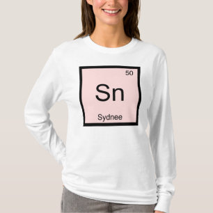 Sydnee naam scheikunde element periodiek systeem t-shirt